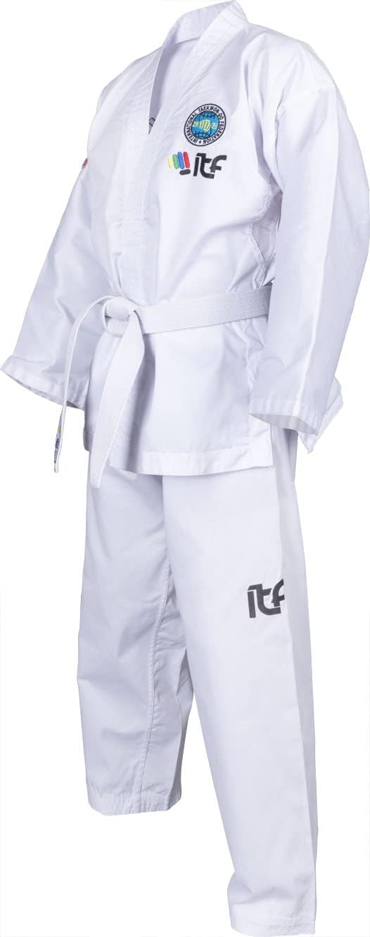 TOP TEN Taekwond-Do Dobok „De-Luxe“ (ITF Approved) 180 Weiss, 180 Wei&amp;