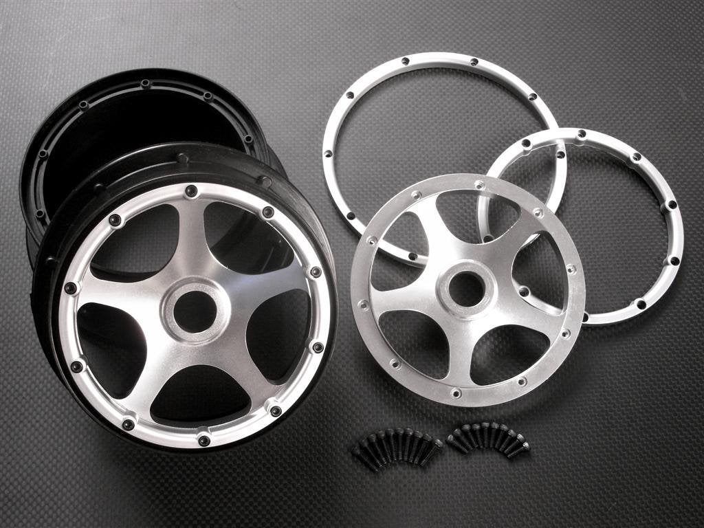 GPM HPI Baja 5B RTR, 5B SS, 5T Tuning Teile Nylon Front Rims Frame with Aluminium 5 Star Beadlock -