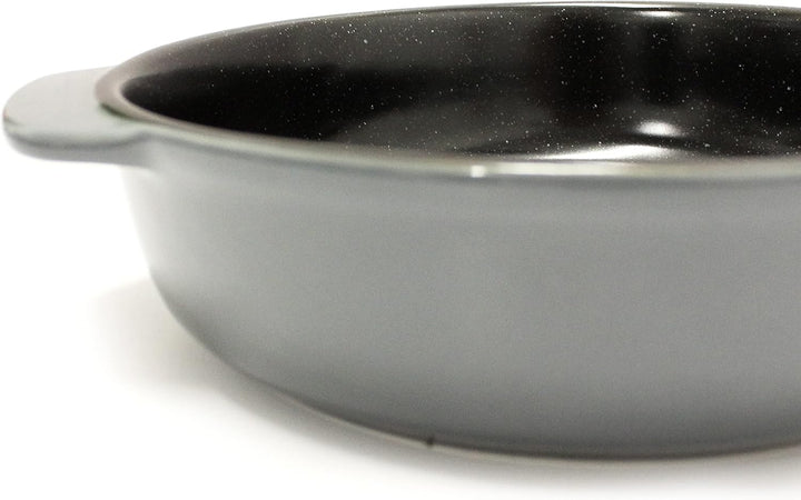 BergHoff Auflaufform rund klein (Backform aus Steingut, spülmaschinenfest, Grösse 19,5x19,5x5 cm, Fo