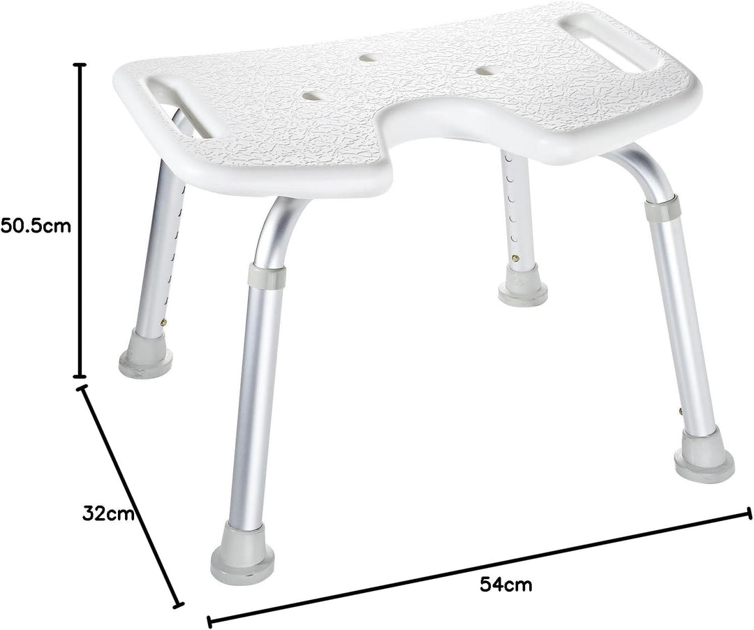 RIDDER Assistent A0050501 Bad-Hocker, Dusch-Hocker mit Hygieneausschnitt, weiss