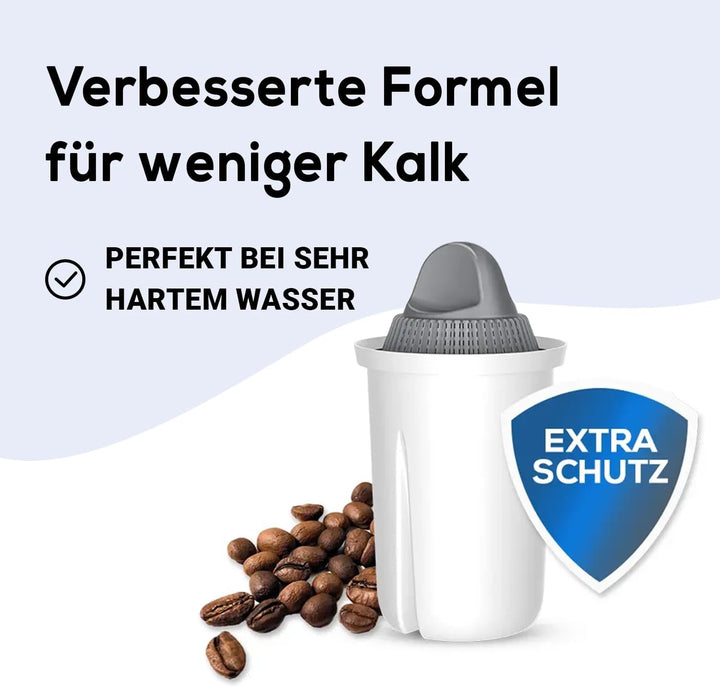 GLAS-Wasserfilter PearlCo (weiss) mit 1 Protect+ classic Filterkartusche (f. hartes Wasser) - Made i