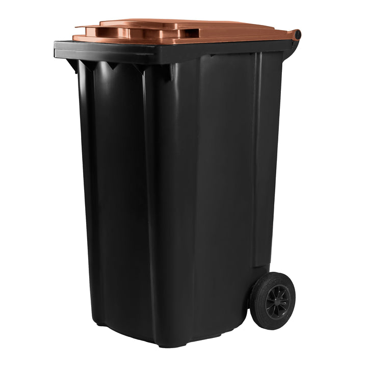 Hardwex Mülltonne mit 2 Rädern und Deckel, Müllgrossbehälter, Abfalltonne, Mülleimer, Volumen: 240 L
