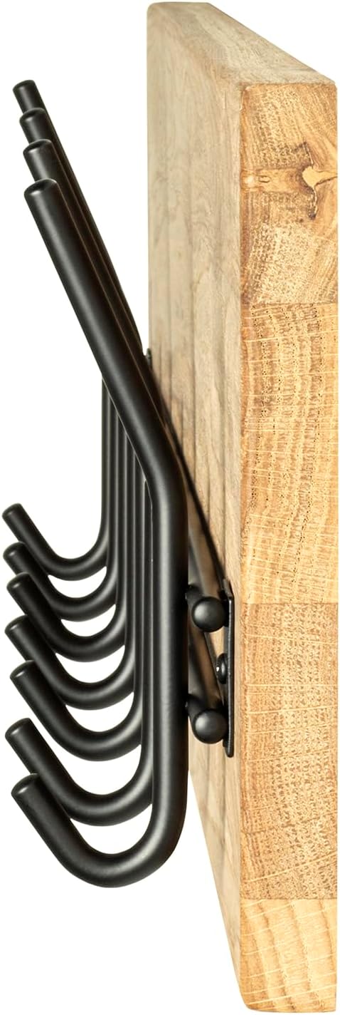 HAKU Möbel Wandgarderobe, Massivholz, eiche geölt-schwarz, B 60 x T 10 x H 20 cm Eiche Geölt-schwarz
