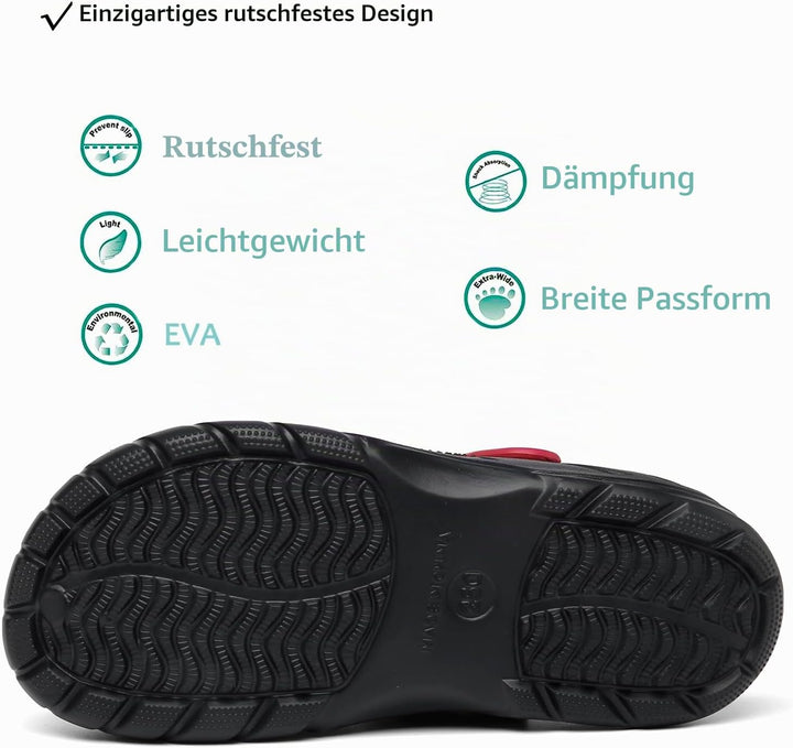 Unisex Clogs Pantoletten Sommer Hausschuhe Strand Sandalen Gartenschuhe mit Fussbett aus Weichem 36/