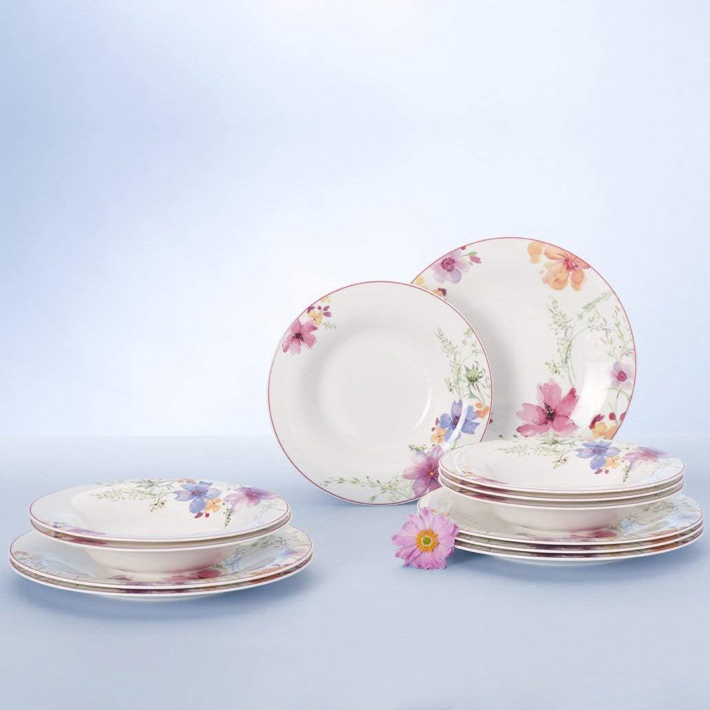 Villeroy & Boch 1041007609 Gechirr-Service, Porzellan, floral, 34,8 x 19,7 x 32,4 cm, 12 Einheiten T