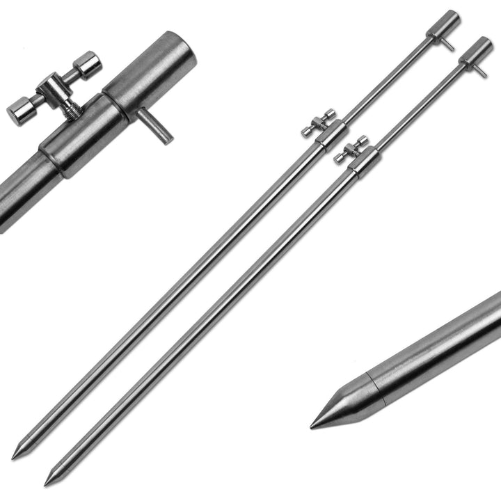 1-4 Stück Rutenhalter Rod pod Bankstick Edelstahl Erdspeer 30-50cm 50-90cm 2 Stück / 50-90cm, 2 Stüc