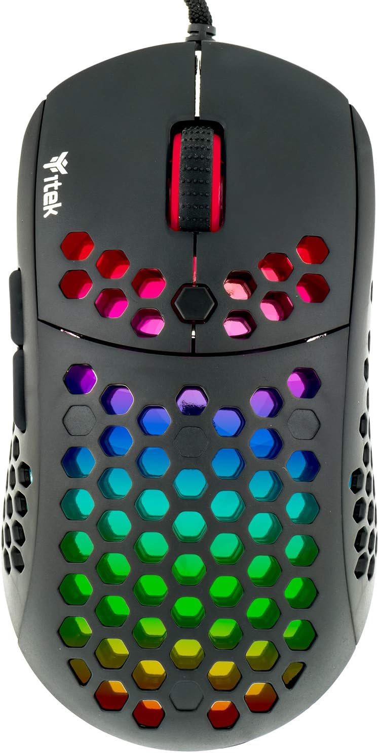iTek itek G71-12000DPI, RGB, Software, P3327 Sensor, Ultraleicht, Wabenwaben, ITMGG71, Schwarz
