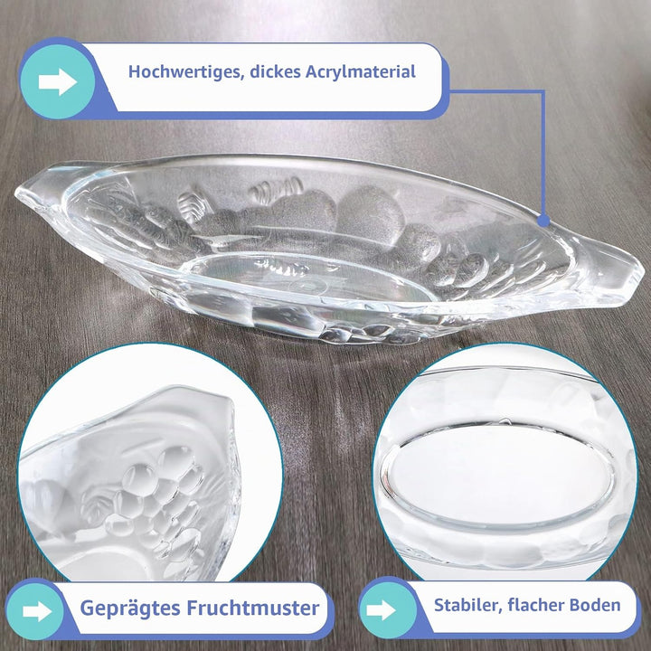MOLIGOU Bananen-Split-Boot-Schalen, 209 ml, Eisbecher, transparentes Acryl, Servierschalen für Banan