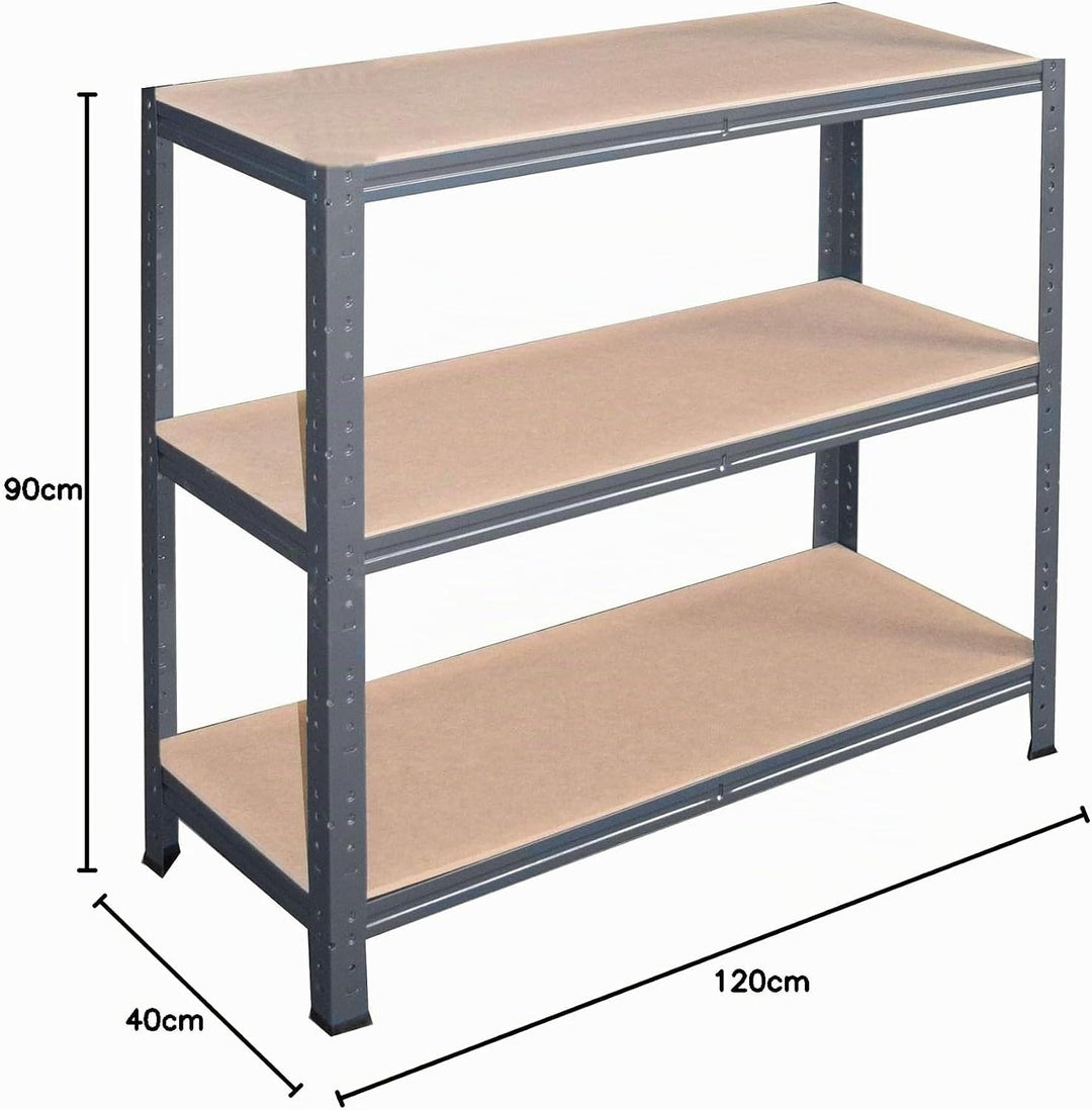shelfplaza® 90x120x40cm Home Schwerlastregal anthrazit/Metallregal mit 3 Böden/Kellerregal Metall, G