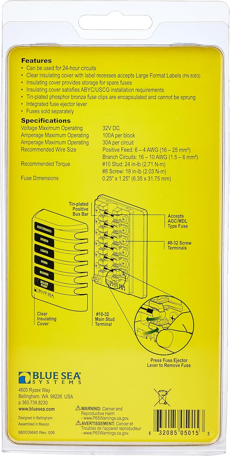 PANEL 6 FUSIBLES C/TOMA TIERRA