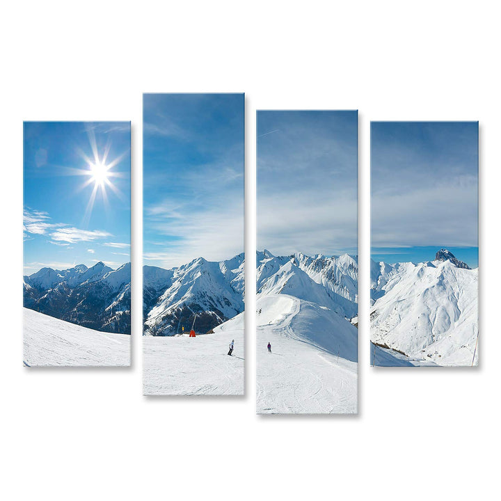 islandburner Bild auf Leinwand Skipiste In Den Bergen Bilder Wandbilder Poster Leinwand 130x80cm - 4