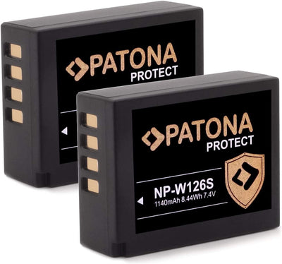 PATONA V1 Protect 2X Akku NP-W126s (1140 mAh) inkl. NTC-Sensor und V1 Gehäuse - mit PD Performance U