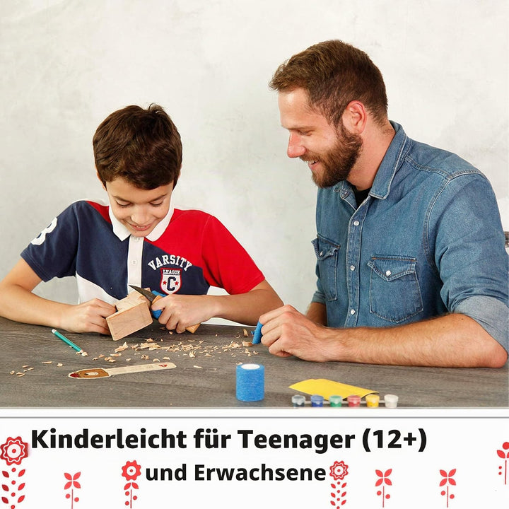 BeaverCraft Schnitz-Kit für Erwachsene und Jugendliche - Holzschnitzset DIY02 Dala Horse - Holzschni