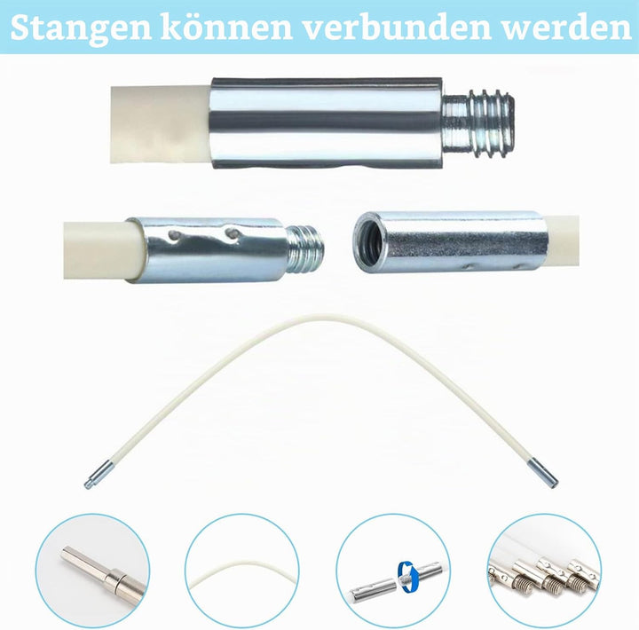 Nylon Stangen 400 cm, 10 Flexible 410 mm Stange,Können bis zu 400 cm Reichen 41cm length 10 Stangen,