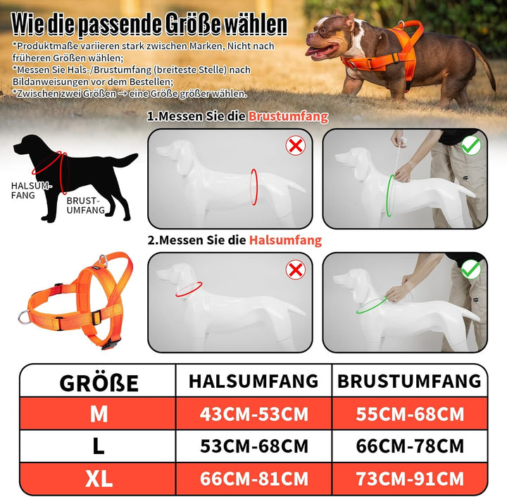 Arblina Hundegeschirr, Anti-Zug Hundegeschirr für Mittelgrosse und Grosse Hunde, T-förmiges Anti Zie