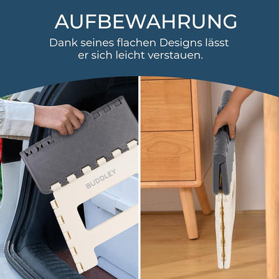 BUDDLEY Klapphocker, Faltbarer Hocker, Klapphocker, Klappbarer Hocker, Caravanhocker, Küchenhocker,