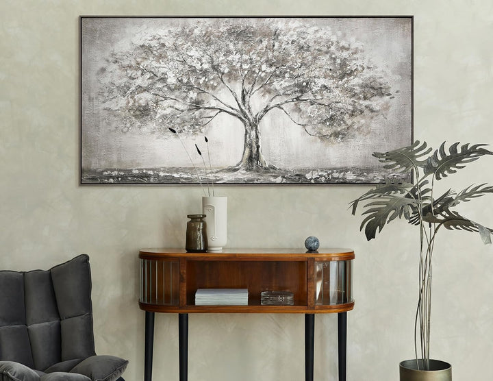 YS-Art Acryl Gemälde auf Leinwand handgemalt Lebensbaum Abstrakte Kunst Bilder Wohnzimmer Wandbilder