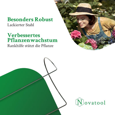 Novatool 2 Strauchstütze 100 cm hoch halbrund 40 cm grün Staudenhalter Blumenhalter Rankengewächs Pf