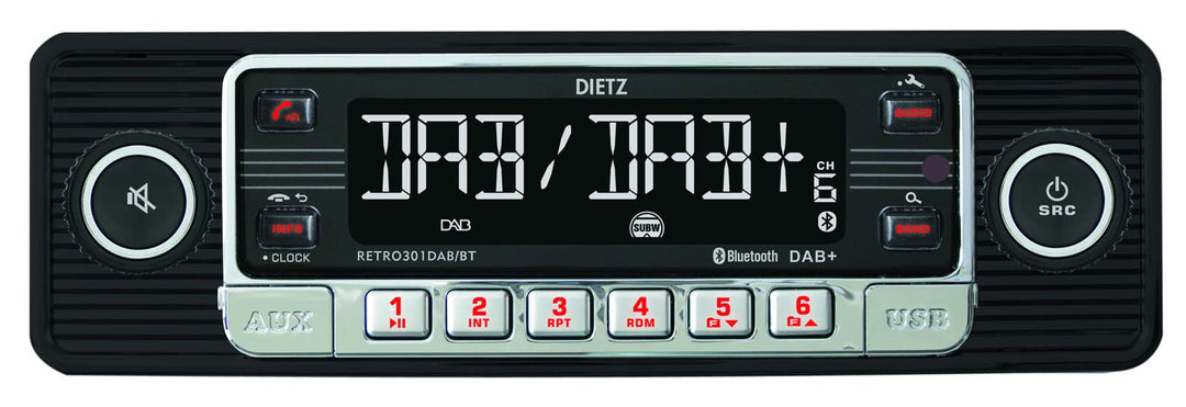 Dietz Retro Radio301DAB/BT, DAB+, BT, MP3, USB, RDS schwarz-Chrom