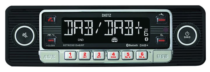 Dietz Retro Radio301DAB/BT, DAB+, BT, MP3, USB, RDS schwarz-Chrom