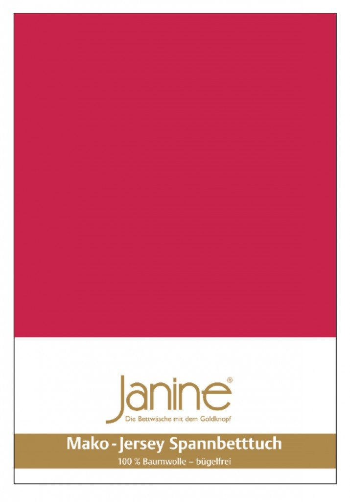 Janine Spannbetttuch 5007 Mako Jersey 180/200 bis 200/200 cm rot Fb. 61 180/200 cm - 200/200 cm Rot,