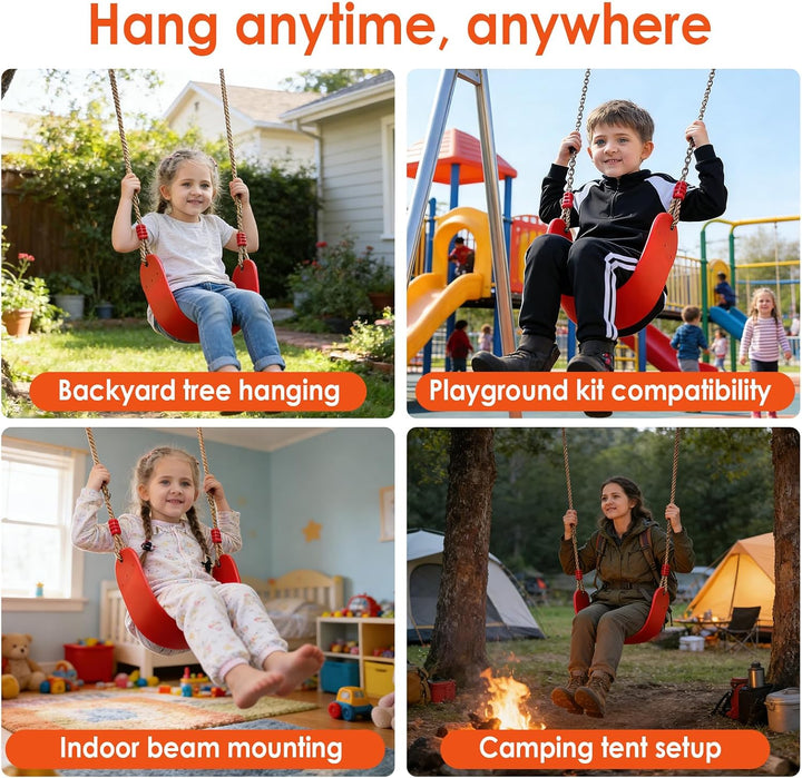 Kinderschaukel Outdoor,Schaukelsitz mit verstellbarem Seil und 2 Verschluss,weichen Bord U-Schaukel