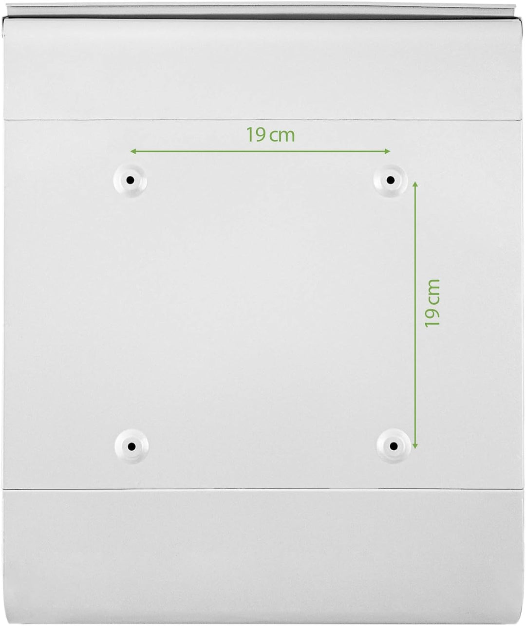 banjado® Design Briefkasten mit Motiv Eisentor 39x47x14cm &amp; 2 Schlüssel - Briefkasten Stahl weiss mi