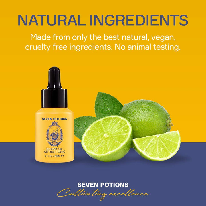 Seven Potions Premium-Bartöl für Männer - Jojobaöl-Bartweichmacher zur Pflege von Haut, Haar und geg