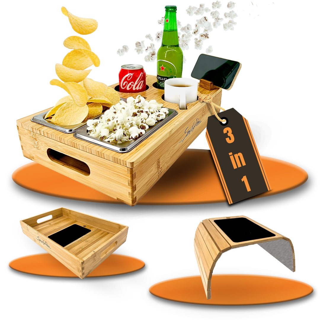 SIMPLEX DOMO Couchbar Snackbox mit anpassbarer Couch Ablage | Couch Organizer umbaubar | hochwertige
