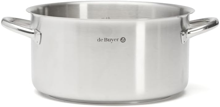 DE BUYER - Kochtopf ohne Deckel aus Edelstahl – 24 cm – ohne PFAS, Edelstahl 18/10 in Profiqualität,