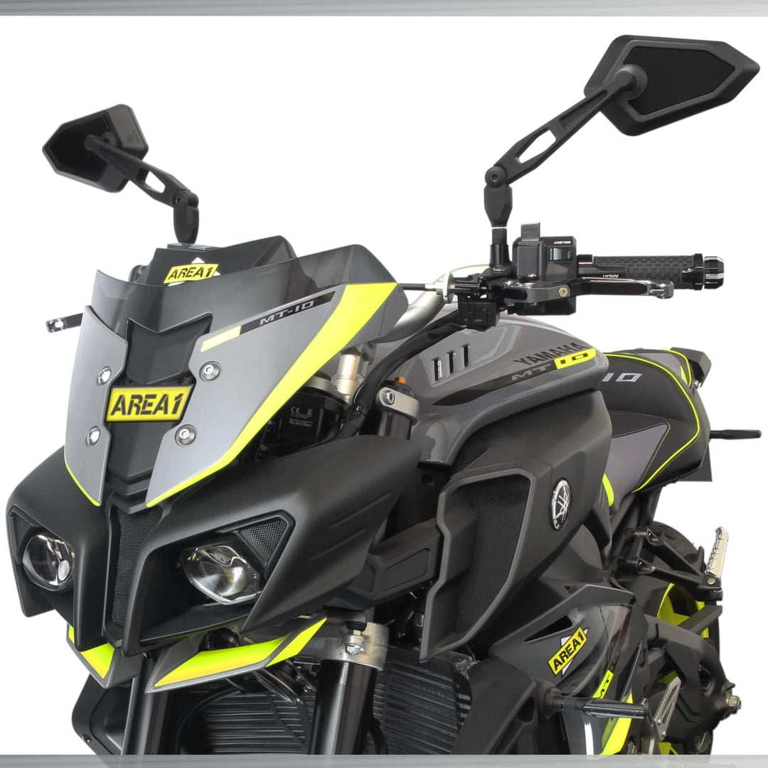 Area1 Universal Motorrad Rückspiegel Paar e-geprüft 2x M10 Rechtsgewinde + Linksgewindeadapter, pass