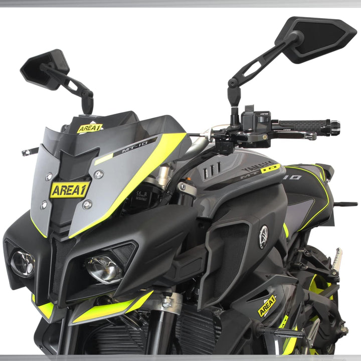 Area1 Universal Motorrad Rückspiegel Paar e-geprüft 2x M10 Rechtsgewinde + Linksgewindeadapter, pass