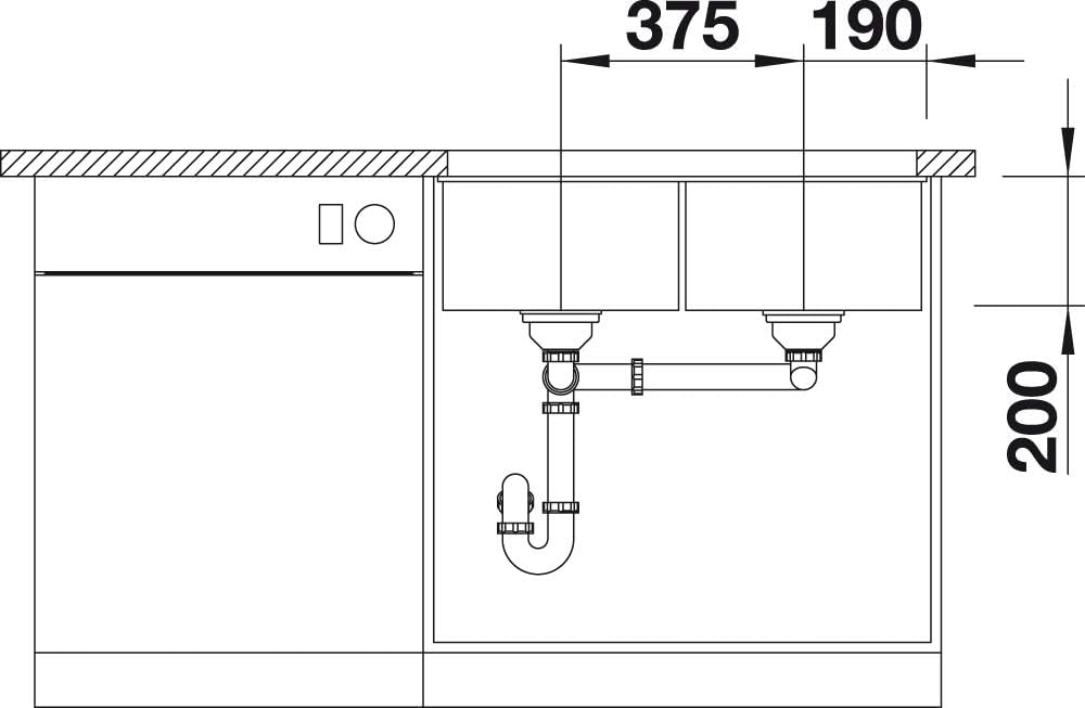 BLANCO SUBLINE 350/350-U | SILGRANIT cafe | Einbauart: Unterbau | ohne Ablauffernbedienung | 80er Un
