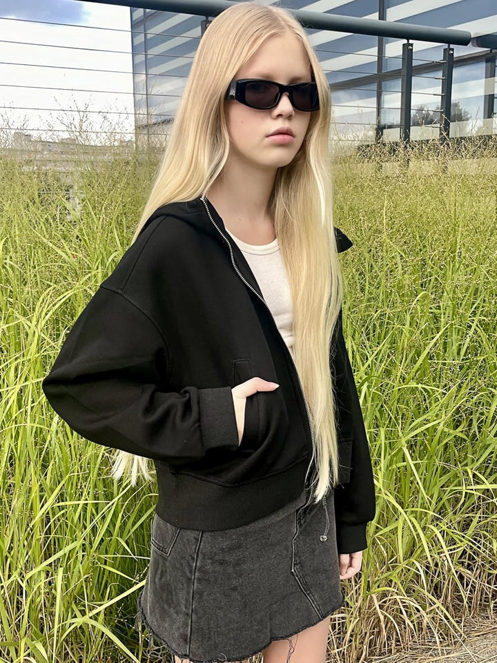 Rolanko Kapuzenpullover für Mädchen mit Reissverschluss, Gemütliche Langarm-Kapuzenjacke Lässiges Sw