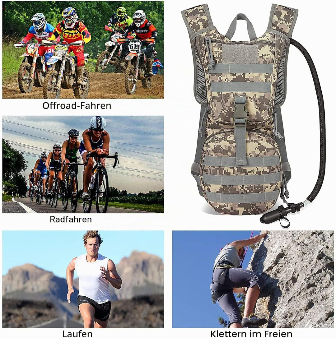 G4Free 22L Trinkrucksack Laufrucksack mit 3L Wasserblase Upgrade ACU, ACU