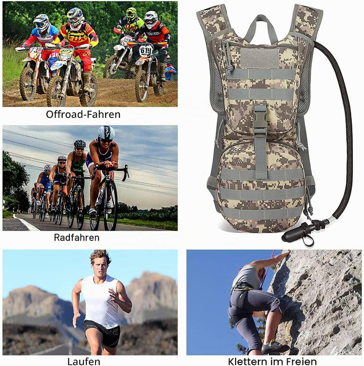 G4Free 22L Trinkrucksack Laufrucksack mit 3L Wasserblase Upgrade ACU, ACU