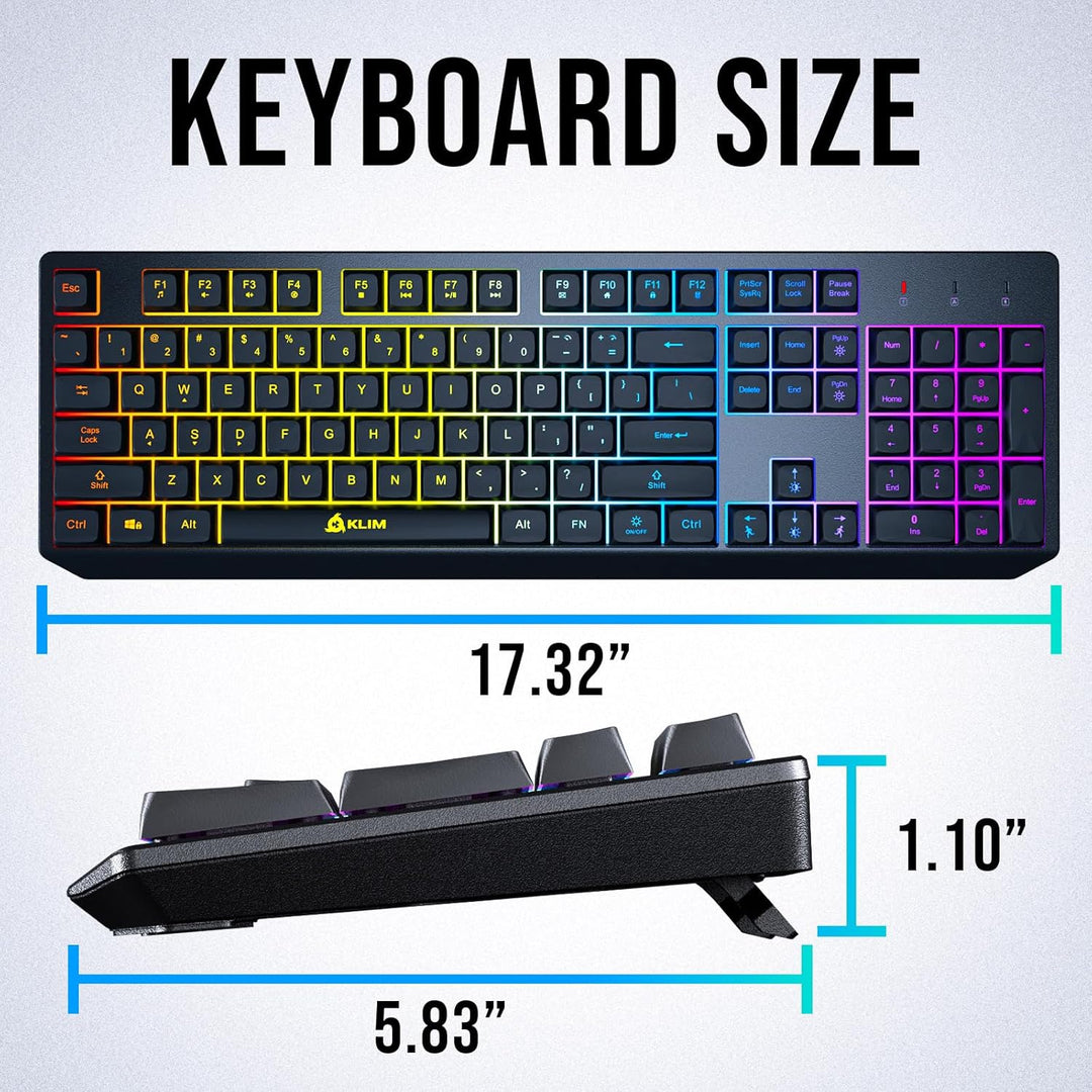 KLIM Chroma Wireless Gaming Tastatur Kabellos QWERTZ + Neue 2022 Version + Langlebig, Ergonomisch, W