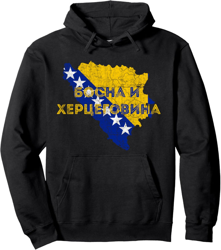Bosnisch Karten- und Flaggensouvenir - Bosnien Herzegowina Pullover Hoodie