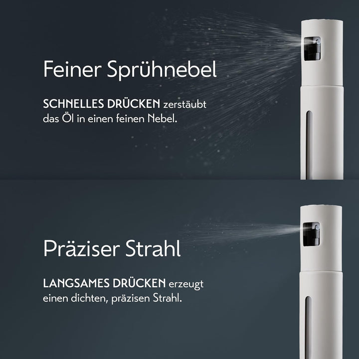Schmidt & Kramer Ölsprüher I hochwertige Öl-Sprühflasche aus Edelstahl & Glas, für gesundes Kochen I