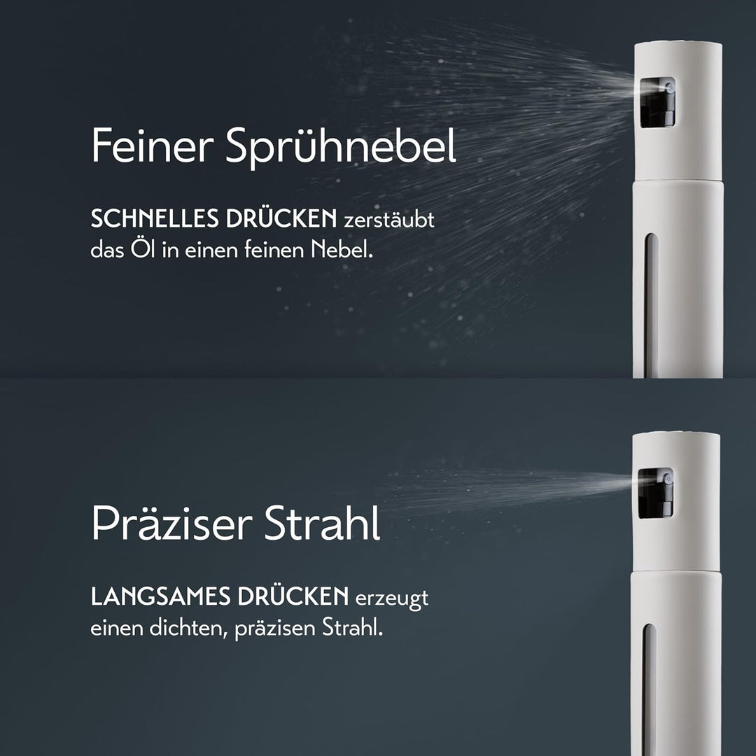 Schmidt & Kramer Ölsprüher I hochwertige Öl-Sprühflasche aus Edelstahl & Glas, für gesundes Kochen I