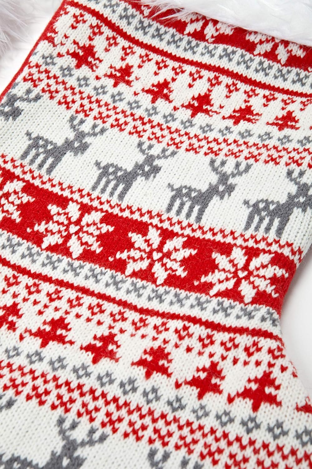 HEITMANN DECO 2er Set Nikolausstiefel zum Befüllen und Aufhängen - Nikolaus-Strumpf - rot/weiss/grau