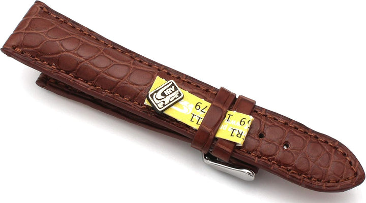 20mm XS Damenlänge Echt Alligator Vintage hangemacht in Deutschland Uhrenarmband Braun