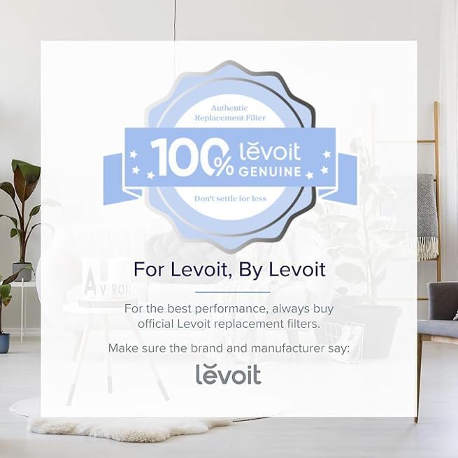 LEVOIT LV-H126 Luftreiniger-Ersatzfilter, echter HEPA-Filter, hocheffizienter Aktivkohlefilter, 3 zu