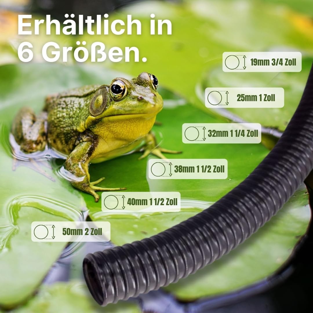 AquaOne Teichschlauch 25 mm 1" 30 Meter I Hochwertiger Teich Schlauch für Garten & Teiche I Teichsch
