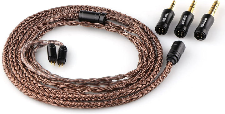 LINSOUL Tripowin Amber 32AWG OFC Oxygen Free Cable HiFi IEM Kabel mit austauschbarem 2.5mm/3.5mm/4.4