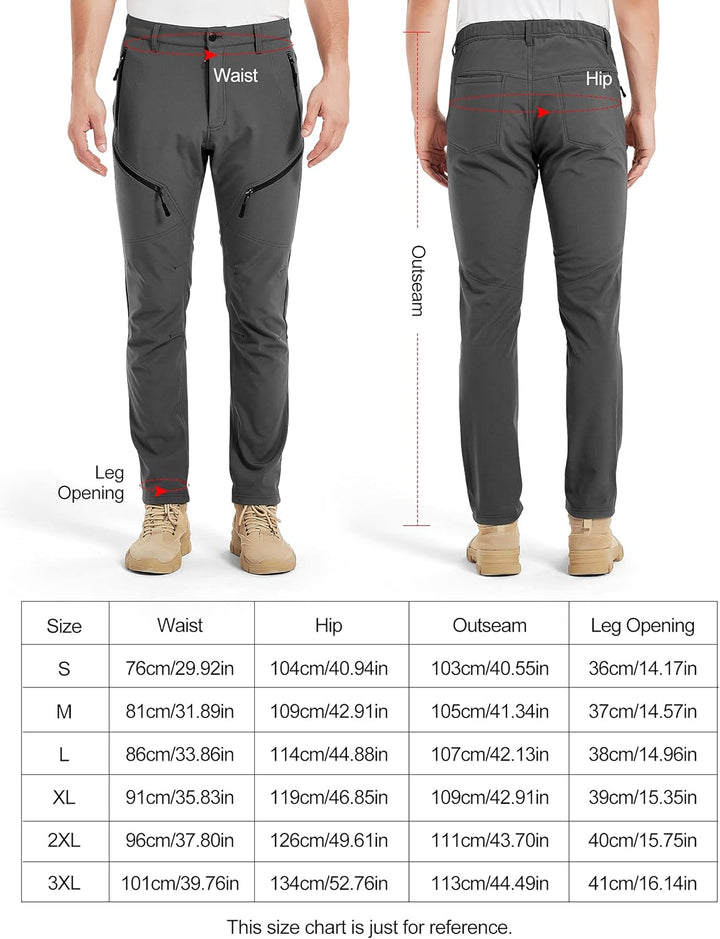 KUTOOK wasserdichte Softshellhose Herren Winter Outdoor Hose für Trekking Wandern Bergsteigen HP010