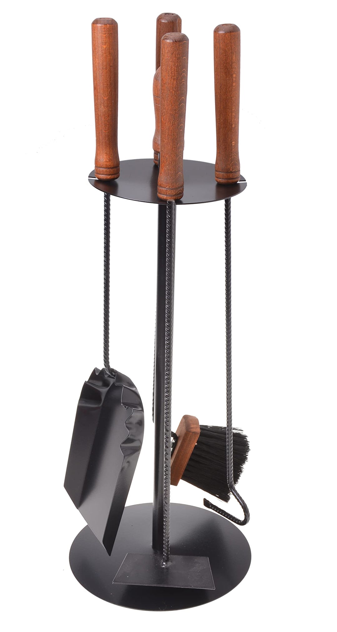Aqbau® Kaminbesteck 4 tlg. I Kamingarnitur Schwarz Kaminzubehör Modern | Kamin Besteck | Kaminwerkze