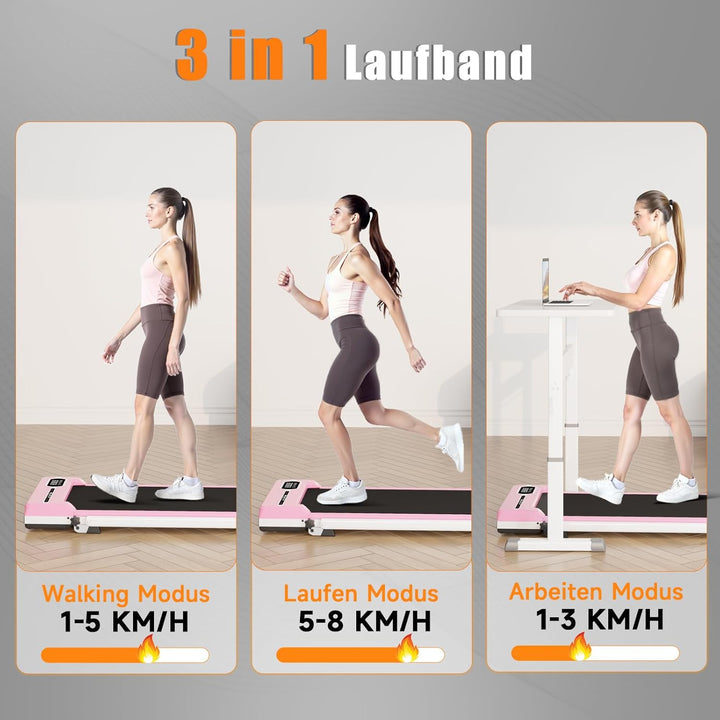 Dskeuzeew Walking Pad Klappbar mit Neigung - 4 in 1 Laufband mit 7% Steigung für Zuhause Laufpad Geh