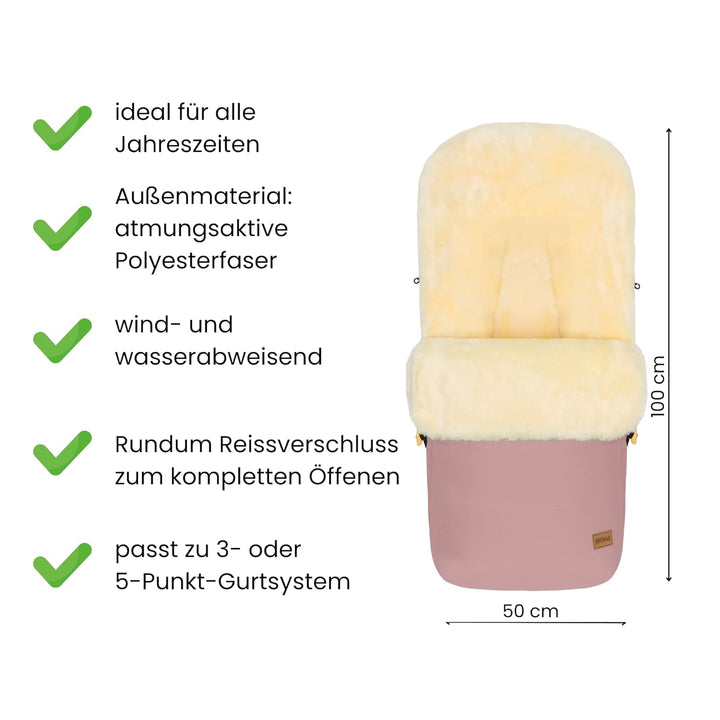 Fillikid Winterfusssack Bernia Lammfell Exklusiv Kinderwagen, Buggy | Winterfusssack wind- & wassera