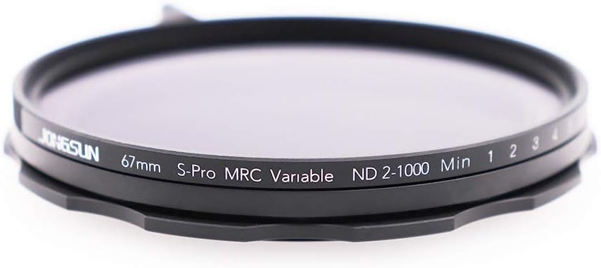 JONGSUN Variable ND Filter 67mm, S-Pro HD MRC 16-Schicht Nanobeschichtung, ND2-ND1000, Kameraneutral